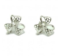 E000683P Sterling silver earrings solid 925 Ribbon Empress